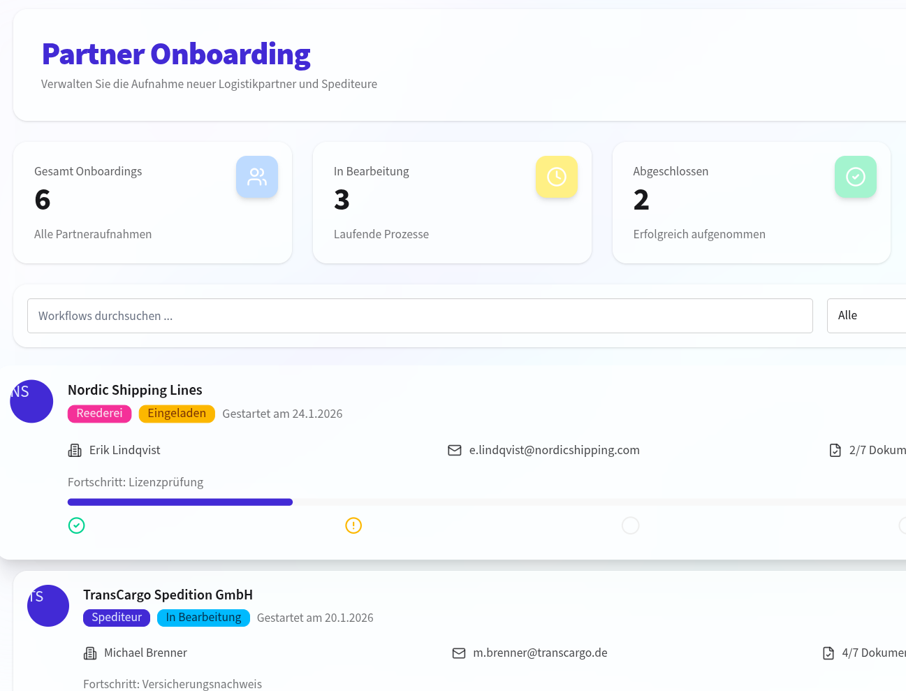 Supplier Onboarding Dashboard