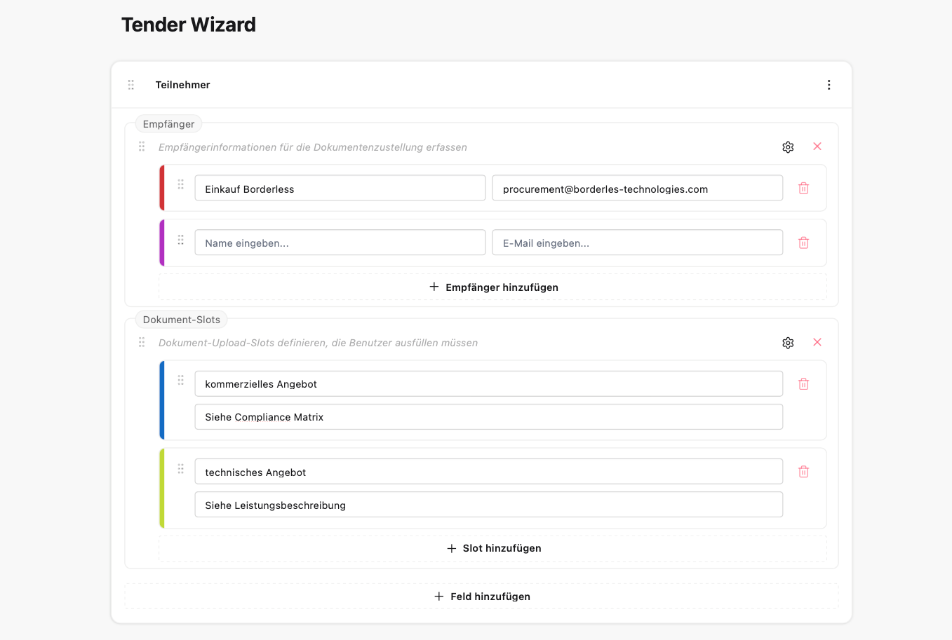 Schritt 1: Ausschreibung erstellen